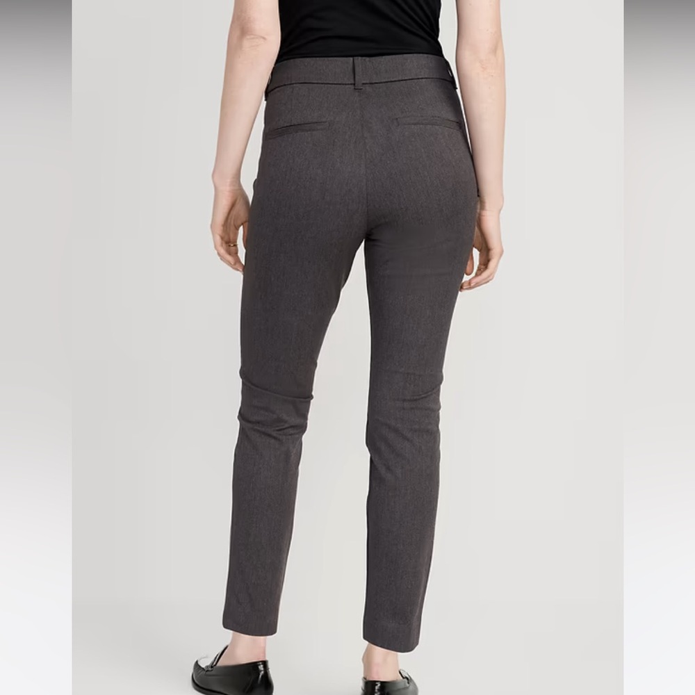 Old Navy Dark Heathered Gray mid rise Pixie pants Size 16 regular - Picture 2 of 8